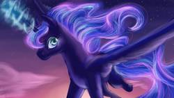 Size: 1920x1080 | Tagged: safe, artist:ablm, princess luna, g4, female, flying, solo