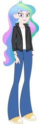 Size: 1702x5388 | Tagged: safe, artist:sebisscout1997, princess celestia, principal celestia, equestria girls, g4, clothes, human coloration, jacket, leather jacket, simple background, solo, transparent background, vector