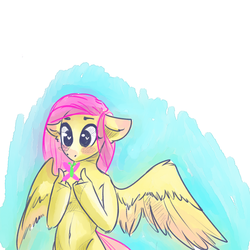 Size: 2000x2000 | Tagged: safe, artist:pegabella, fluttershy, anthro, g4, belly button, female, high res, solo