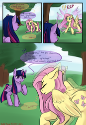 Size: 900x1300 | Tagged: safe, artist:reddpixie, fluttershy, twilight sparkle, alicorn, pony, g4, comic, female, giant pony, growth, macro, magic, mare, spell gone wrong, twilight sparkle (alicorn)