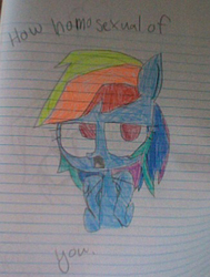 Size: 322x426 | Tagged: safe, artist:mushroomcookiebear, rainbow dash, pony, g4, female, solo, traditional art