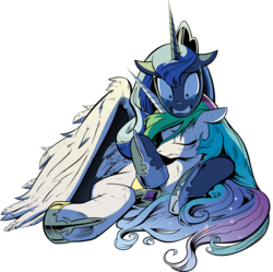 Size: 7000x6977 | Tagged: safe, artist:andy price, artist:irisiter, princess celestia, princess luna, g4, spoiler:comic, spoiler:comic17, absurd resolution, crying, eyes closed, feather, floppy ears, gritted teeth, hug, injured, simple background, transparent background, vector