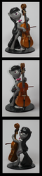 Size: 1200x5030 | Tagged: safe, artist:captainwilder, octavia melody, g4, cello, female, figurine, musical instrument, sculpture, solo