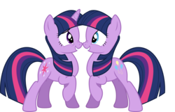 Size: 1280x823 | Tagged: safe, pinkie pie, twilight sparkle, g4, alternate hairstyle, bodypaint, paint on fur, painting characters