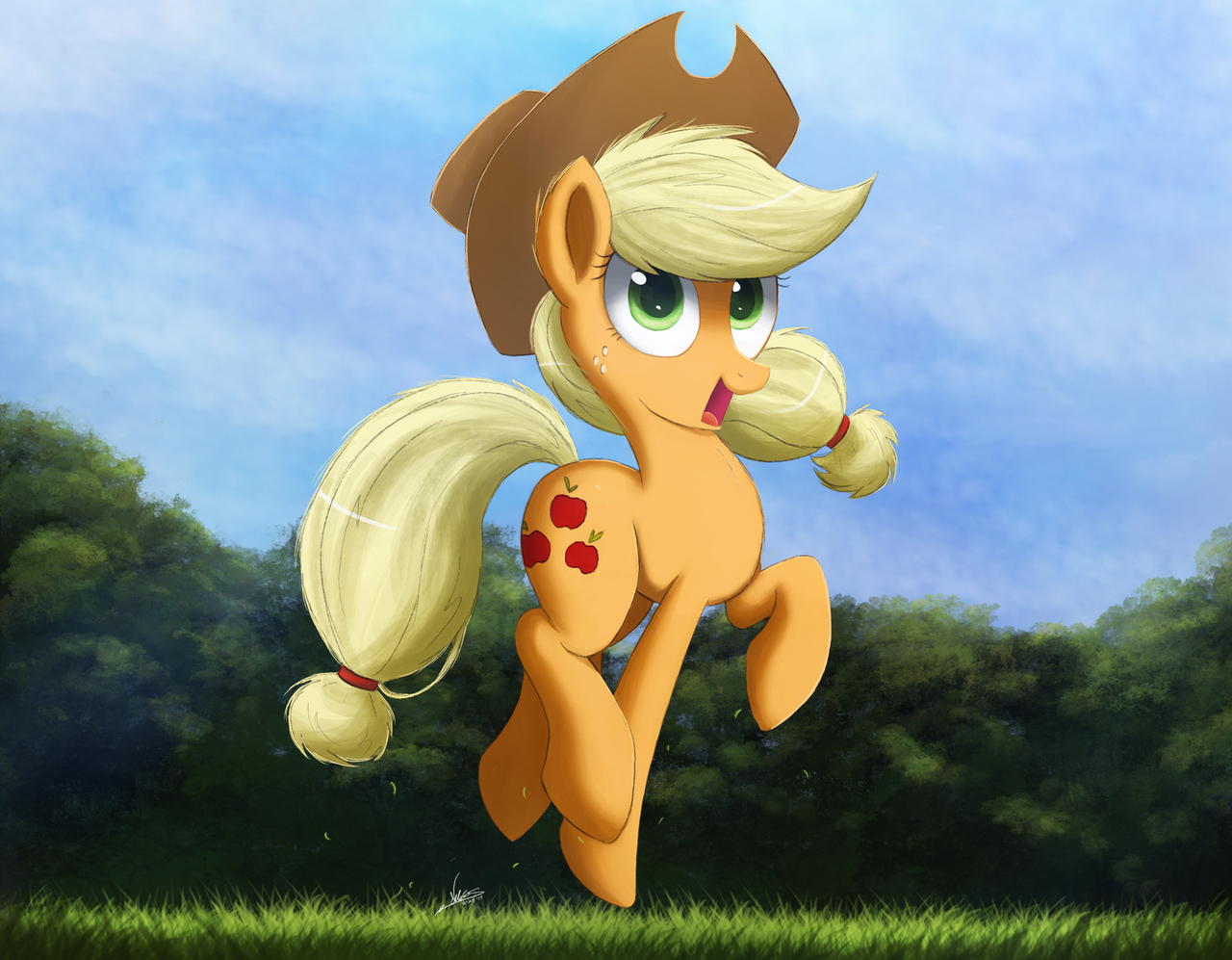 838904 Safe Artist Ncmares Applejack Earth Pony Pony G4 Female