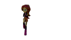 Size: 1920x1080 | Tagged: safe, artist:3d thread, artist:creatorofpony, sunset shimmer, equestria girls, g4, 3d, 3d model, against wall, blender, boots, clothes, female, jacket, leather jacket, shirt, simple background, skirt, solo, transparent background, wallpaper