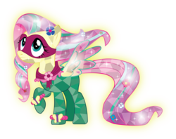 Size: 3490x2770 | Tagged: safe, artist:infinitewarlock, fluttershy, saddle rager, g4, crystallized, female, high res, rainbow power, simple background, solo, transparent background, vector