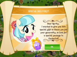 Size: 1024x768 | Tagged: safe, gameloft, coco pommel, fluttershy, g4, mobile game, scroll