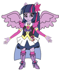Size: 1024x1291 | Tagged: safe, artist:pokecure123, twilight sparkle, equestria girls, g4, crossover, cure magic, female, hilarious in hindsight, not really done, ponied up, precure, solo, twilight sparkle (alicorn)