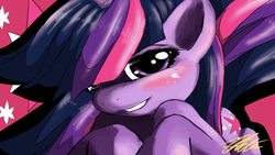 Size: 3840x2160 | Tagged: safe, artist:pianissimadoes, twilight sparkle, g4, blushing, female, high res, solo