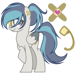 Size: 3020x3000 | Tagged: safe, artist:halabaluu, oc, oc only, pegasus, pony, adoptable, blind, cute, deaf, high res, solo