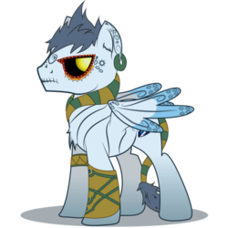 Size: 600x600 | Tagged: safe, artist:mr-chaoz, oc, oc only, oc:chaos, pegasus, pony, alternate design, dia de los muertos, solo