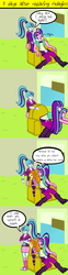 Size: 1197x4789 | Tagged: safe, artist:oneovertwo, adagio dazzle, aria blaze, sonata dusk, comic:which is switch, equestria girls, g4, 4koma, comic, puppet, puppet adagio, the dazzlings