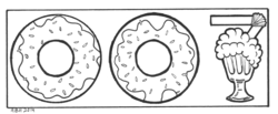 Size: 1211x500 | Tagged: safe, artist:abronyaccount, con mane, donut joe, g4, donut, james bond, lineart, monochrome