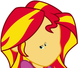 Size: 1165x1024 | Tagged: safe, artist:ambassad0r, sunset shimmer, equestria girls, g4, my little pony equestria girls: rainbow rocks, .svg available, faic, female, looking at you, portrait, shrunken face, simple background, solo, sonsot shommor, transparent background, vector, woll smoth