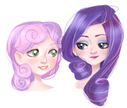 Size: 1441x1221 | Tagged: safe, artist:thesmallroomart, rarity, sweetie belle, human, g4, humanized, sisters