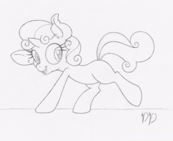 Size: 1000x815 | Tagged: safe, artist:dfectivedvice, sweetie belle, g4, female, grayscale, monochrome, solo, traditional art