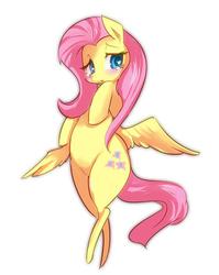 Size: 556x700 | Tagged: safe, artist:girlieginger, fluttershy, pegasus, pony, g4, blushing, crying, female, looking away, mare, simple background, solo, spread wings, teary eyes, three quarter view, white background, wings