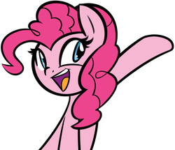 Size: 1280x1101 | Tagged: safe, artist:furrgroup, pinkie pie, earth pony, pony, g4, cute, diapinkes, female, mare, open mouth, simple background, smiling, solo, waving, white background