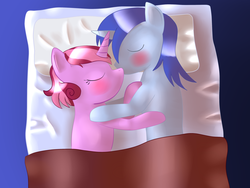 Size: 1024x768 | Tagged: safe, artist:aeonofdreams, oc, oc only, oc:aeon of dreams, oc:sugary violet, bed, sleeping