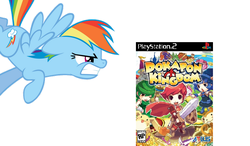 Size: 675x395 | Tagged: safe, rainbow dash, g4, angry, dokapon kingdom, mouthpiece