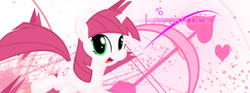 Size: 851x315 | Tagged: safe, artist:bronyxceed, lovestruck, pony, unicorn, g3, g4, banner, g3 to g4, generation leap, horn, solo