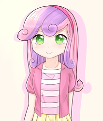 Size: 1024x1200 | Tagged: safe, artist:shouyu musume, sweetie belle, equestria girls, g4, clothes, cute, diasweetes, female, humanized, pixiv, skirt, solo