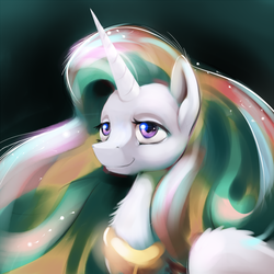 Size: 750x750 | Tagged: safe, artist:gsphere, princess celestia, g4, female, smiling, solo