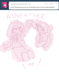 Size: 480x585 | Tagged: safe, artist:haute-claire, pinkie pie, ruby pinch, human, ask ruby pinch, g4, ask, humanized, tumblr