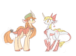 Size: 654x485 | Tagged: safe, artist:modern-warmare, kirin, hong meiling, ponified, rin satsuki, touhou