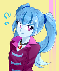 Size: 500x600 | Tagged: safe, artist:pan, sonata dusk, equestria girls, g4, my little pony equestria girls: rainbow rocks, alternate hairstyle, cute, female, gem, heart, pigtails, siren gem, solo, sonatabetes, twintails