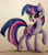 Size: 640x735 | Tagged: safe, artist:coloredsketches, twilight sparkle, g4, female, raised hoof, solo, traditional art