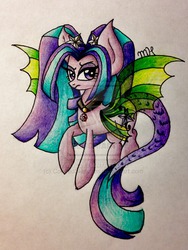 Size: 2121x2827 | Tagged: safe, artist:coloredsketches, aria blaze, pony, equestria girls, g4, my little pony equestria girls: rainbow rocks, equestria girls ponified, female, high res, pencil drawing, ponified, solo, traditional art