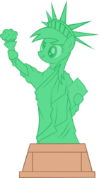 Size: 1128x2021 | Tagged: safe, artist:battlefieldbrony, derpy hooves, pegasus, pony, g4, female, mare, muffin, statue of liberty