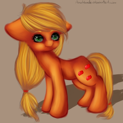 Size: 1024x1024 | Tagged: safe, artist:anuhanele, applejack, earth pony, pony, g4, female, simple background, solo