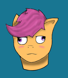 Size: 759x869 | Tagged: safe, artist:thatpaperhat, scootaloo, pony, g4, derp, female, solo