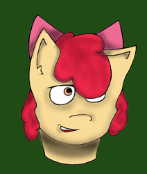 Size: 753x890 | Tagged: safe, artist:thatpaperhat, apple bloom, earth pony, pony, g4, derp, female, solo