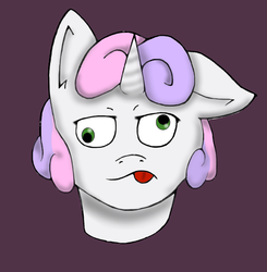 Size: 842x859 | Tagged: safe, artist:thatpaperhat, sweetie belle, pony, g4, derp, female, solo