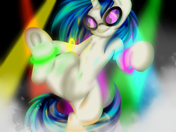 Size: 1600x1200 | Tagged: safe, artist:pinktabico, dj pon-3, vinyl scratch, pony, g4, bipedal, female, solo