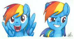 Size: 2291x1209 | Tagged: safe, artist:silverfangmeteor, rainbow dash, g4, traditional art