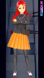 Size: 900x1600 | Tagged: safe, sunset shimmer, equestria girls, g4, artificial academy 2, clothes, skirt, sunflower