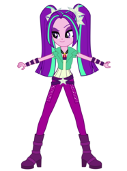 Size: 3381x4550 | Tagged: safe, artist:ponyalfonso, aria blaze, human, equestria girls, g4, my little pony equestria girls: rainbow rocks, .svg available, amulet, arms spread out, clothes, female, high heel boots, high res, inkscape, necklace, simple background, smiling, smirk, solo, standing, transparent background, vector, wristband