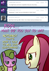 Size: 650x945 | Tagged: safe, artist:why485, daisy, flower wishes, roseluck, ask the flower trio, g4, ask, tumblr