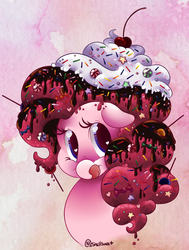 Size: 1000x1320 | Tagged: safe, artist:shellsweet, pinkie pie, g4, candy, female, ice cream, solo, tongue out