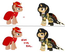 Size: 4000x3200 | Tagged: safe, artist:peternators, oc, oc:heroic armour, advice, clothes, crossover, final fantasy, final fantasy xii, hat, ponified, pun, red mage, vayne carudas solidor