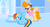 Size: 1099x597 | Tagged: safe, screencap, lucy packard, rainbow dash, pegasus, pony, g4, my little pony: friendship is magic, sonic rainboom (episode), cloudsdale, duo, duo female, female, glasses, headset mic, mare, nervous, spread wings, wings