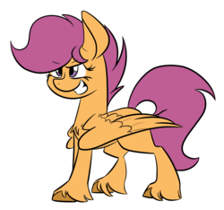 Size: 1830x1714 | Tagged: safe, artist:korgikardigan, scootaloo, g4, female, simple background, solo, sticker, unshorn fetlocks