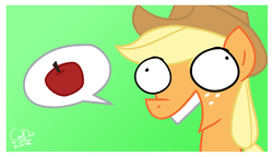 Size: 1920x1109 | Tagged: safe, artist:coaldustthestrange, applejack, earth pony, pony, g4, female, solo, that pony sure does love apples