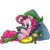 Size: 2000x2000 | Tagged: safe, alternate version, artist:dfectivedvice, artist:pananovich, pinkie pie, g4, 3ds, clothes, female, high res, link, playing, plushie, simple background, solo, stockings, the legend of zelda, transparent background
