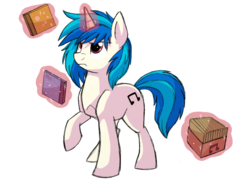 Size: 1024x768 | Tagged: safe, artist:itstaylor-made, dj pon-3, vinyl scratch, pony, unicorn, g4, cd, colored sketch, female, magic, mare, solo, wrong eye color